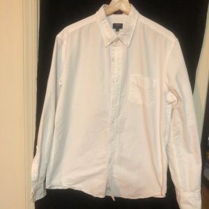 J Crew White Oxford Dress Shirt Size L